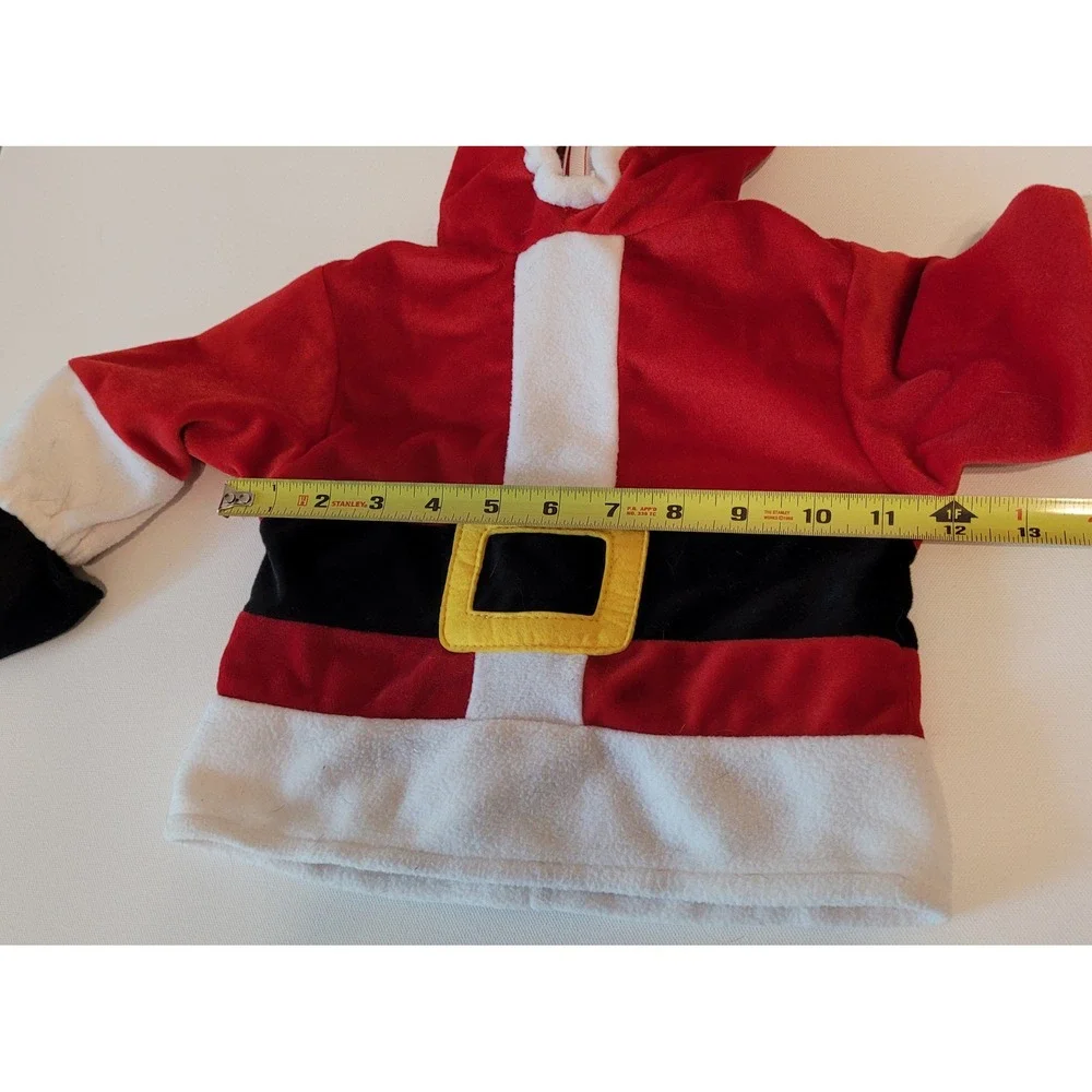 Miniwear Santa Claus Costume Baby 3-6 Months Red Fleece Christmas Hooded Set